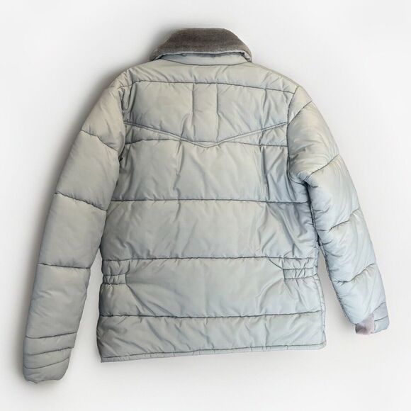 VTG Walls BLIZZARD PRUF Puffer Coat Faux Fur Collar Chore Western Mens L Gray - Picture 2 of 10